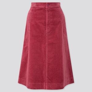 Uniqlo Magenta A-Line Midi Skirt